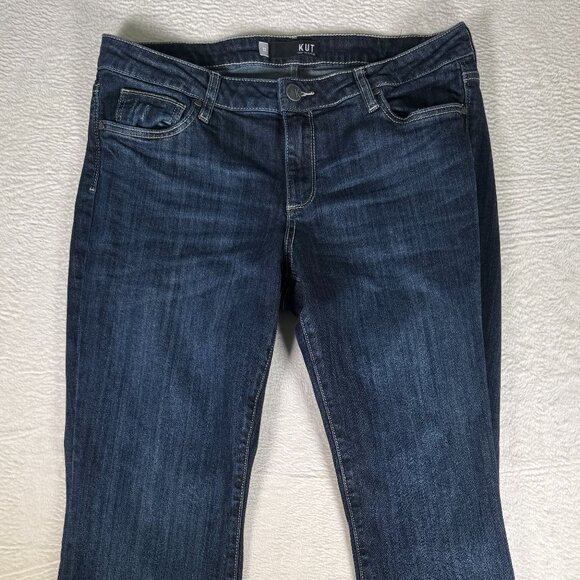 Kut from the Kloth Karen Baby Bootcut Jeans Womens 12 Dark Stretch Blue Boot Cut - Picture 1 of 10